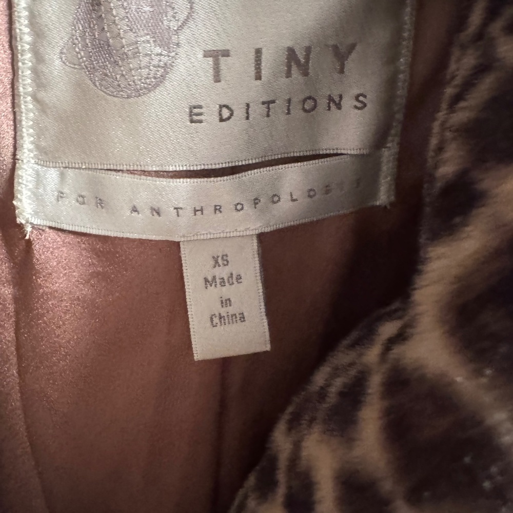 Anthropologie Plush Fur Animal Print Coat xs/small - Picture 4 of 13